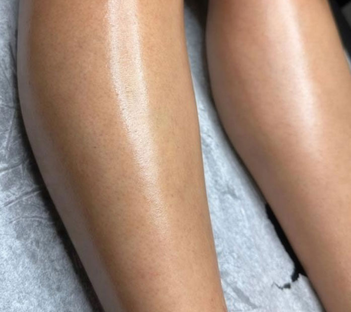 Sculpted brow wax result